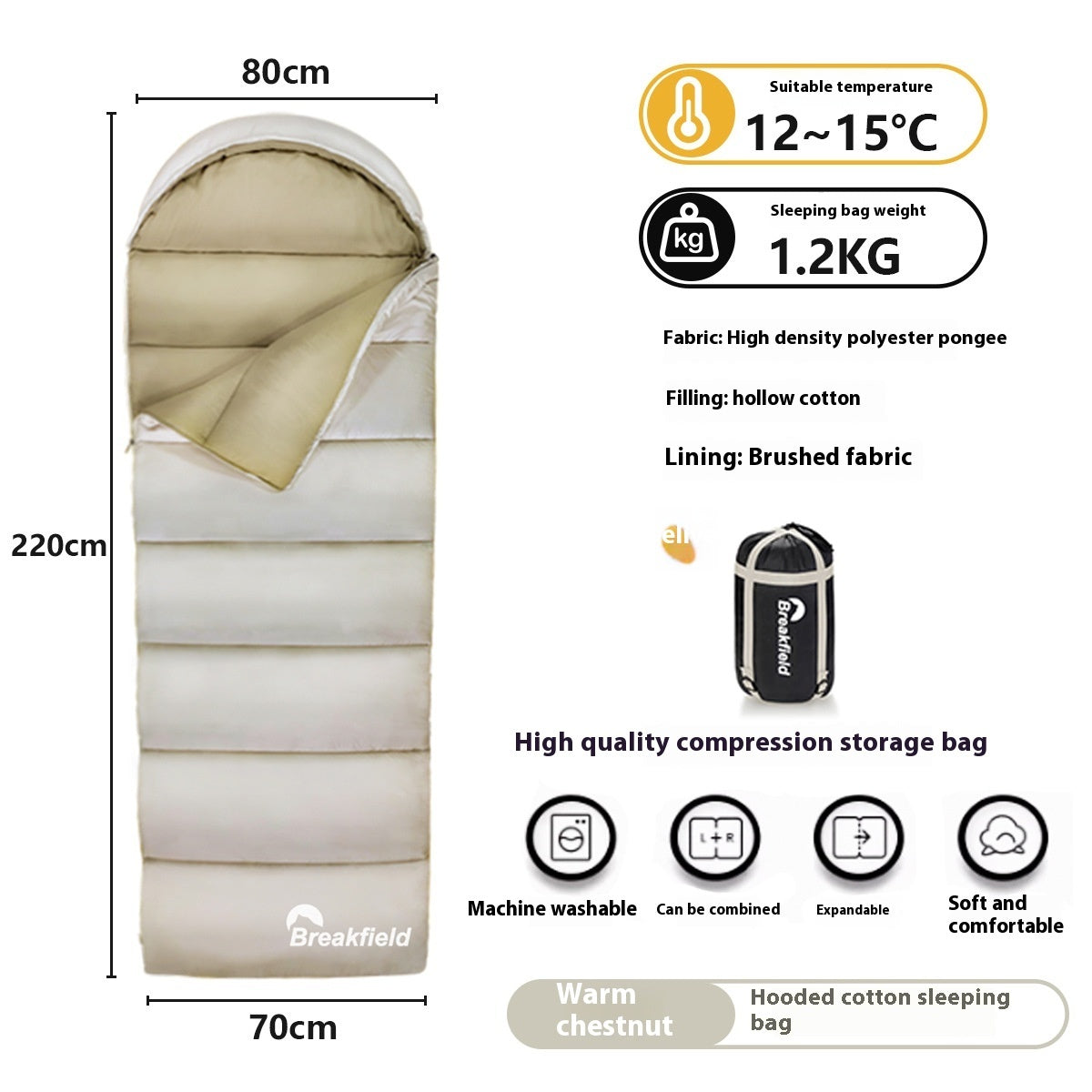 Experience Comfort and Adventure with Our Outdoor Camping Waterproof Cotton Sleeping Bag