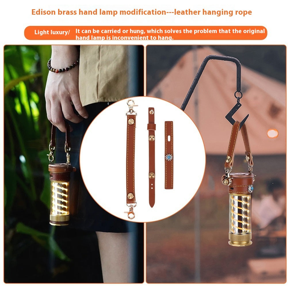 Leather Hang Rope 3-piece Suit Edison Camping Lantern