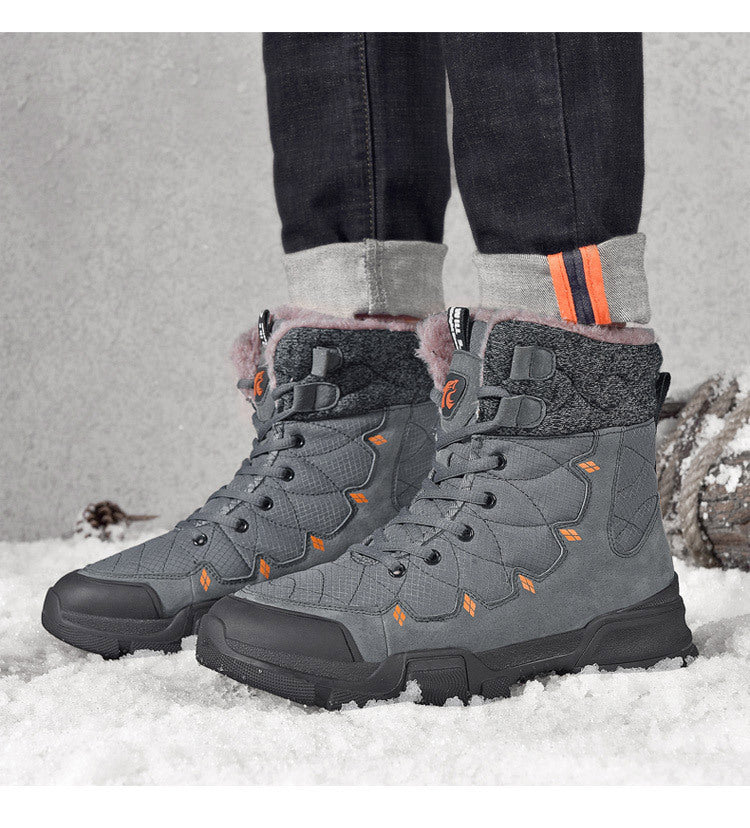 Men's Cotton High-Top Plus Velvet Warm Snow Boots