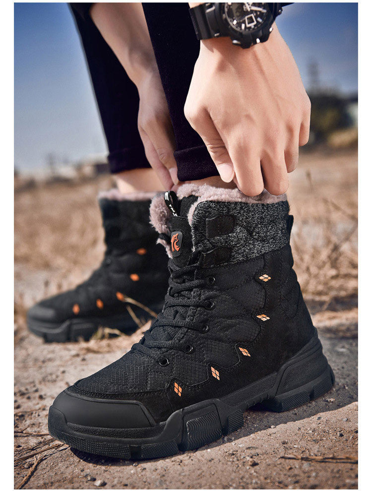 Men's Cotton High-Top Plus Velvet Warm Snow Boots