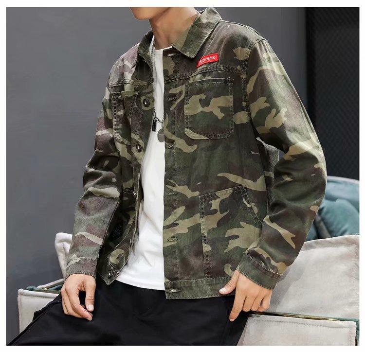 Men's Camouflage Polo Collar Jacket