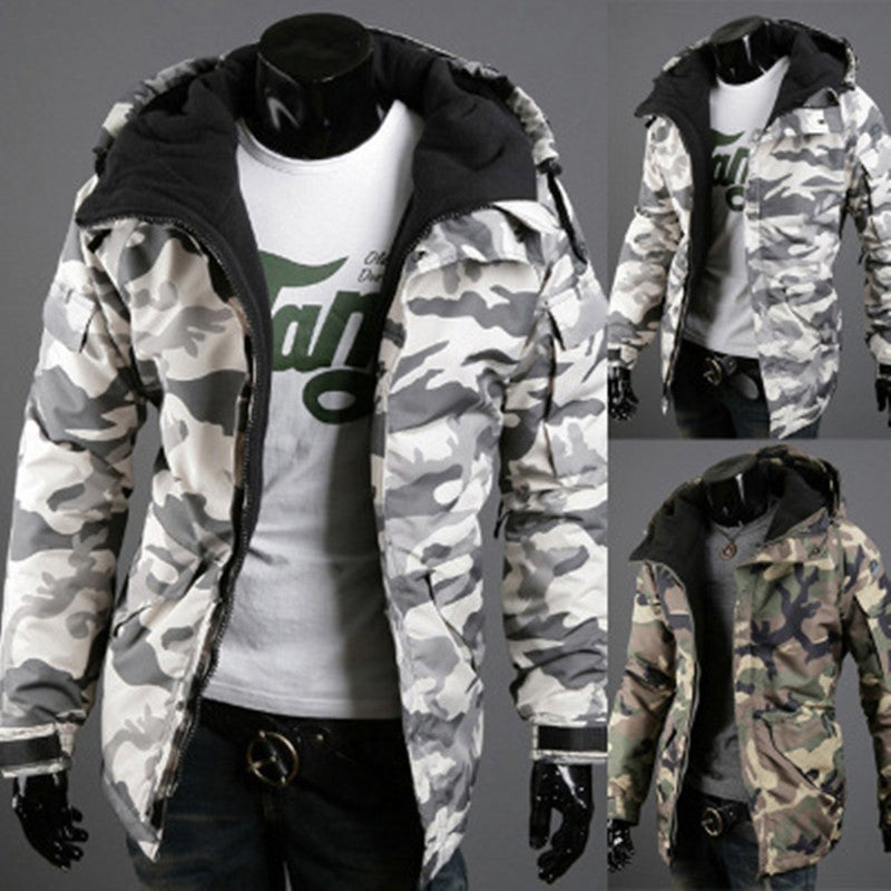Camouflage men's casual hooded jacket