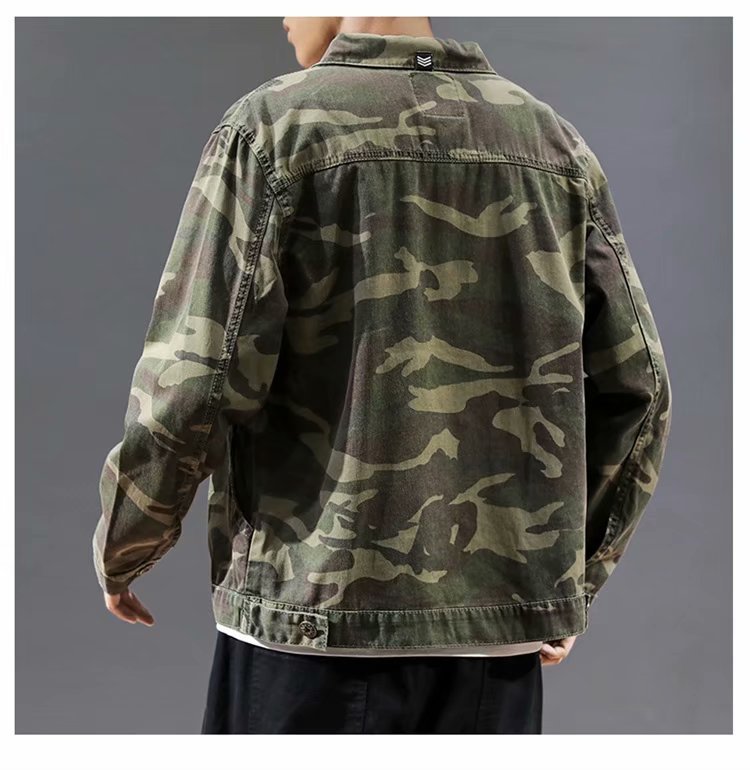 Men's Camouflage Polo Collar Jacket