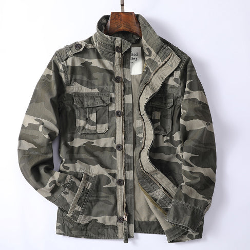 Camouflage denim jacket